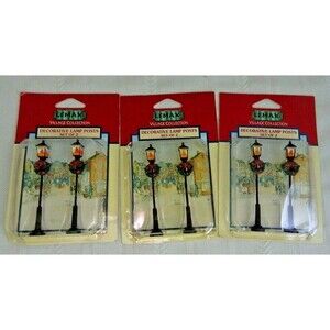 Vtg Lemax Village Collection Decorative Lamp Post Lot of 3-2Packs  1999 #94382